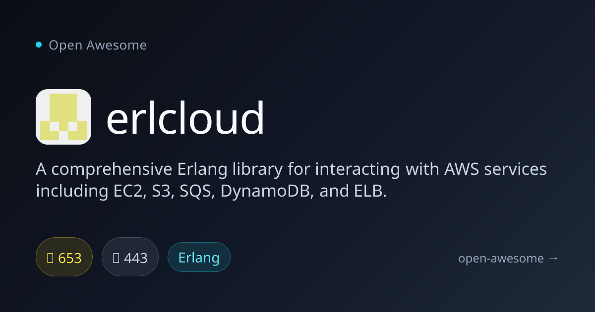 erlcloud — Erlang AWS Services Library | Open Awesome