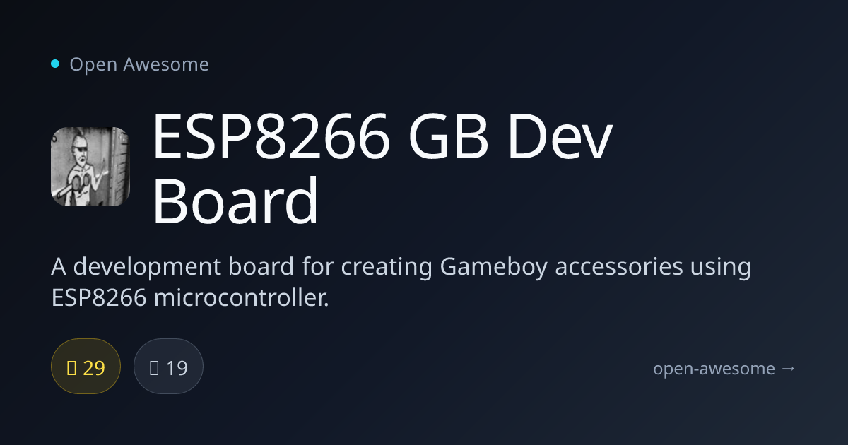 ESP8266 GB Dev Board — Gameboy ESP8266 Dev Board | Open Awesome