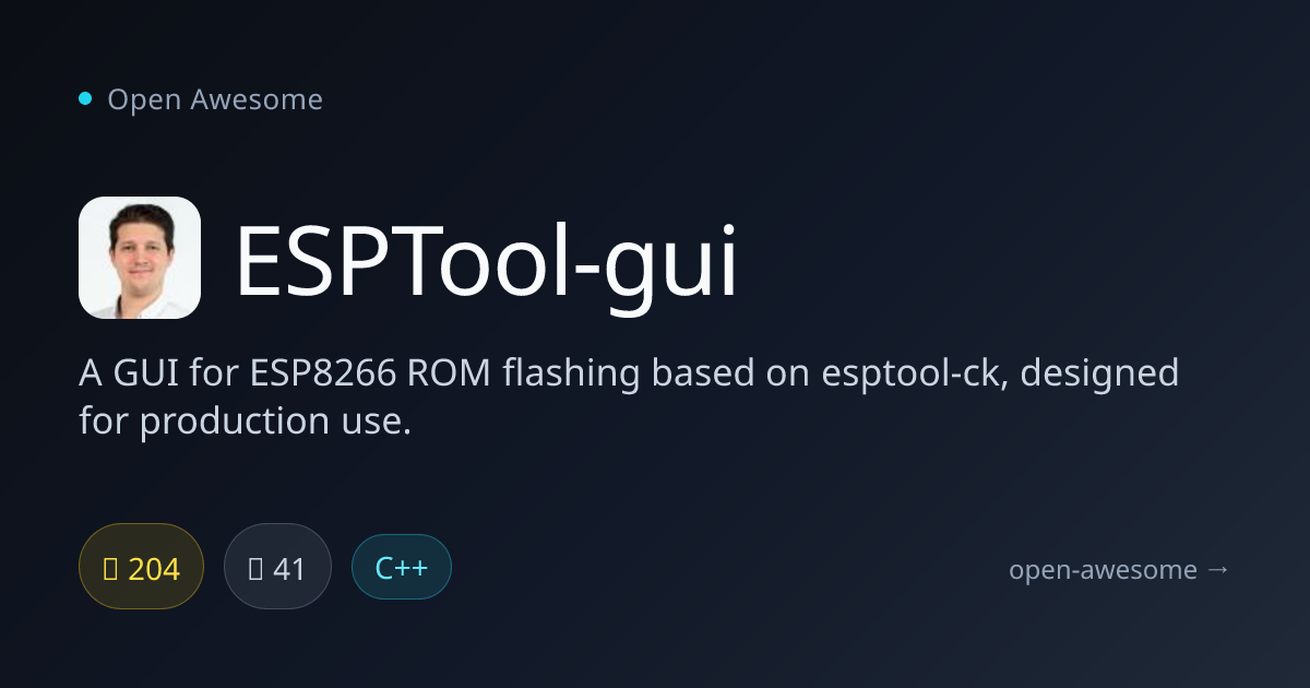 ESPTool-gui — ESP8266 ROM Flashing GUI | Open Awesome