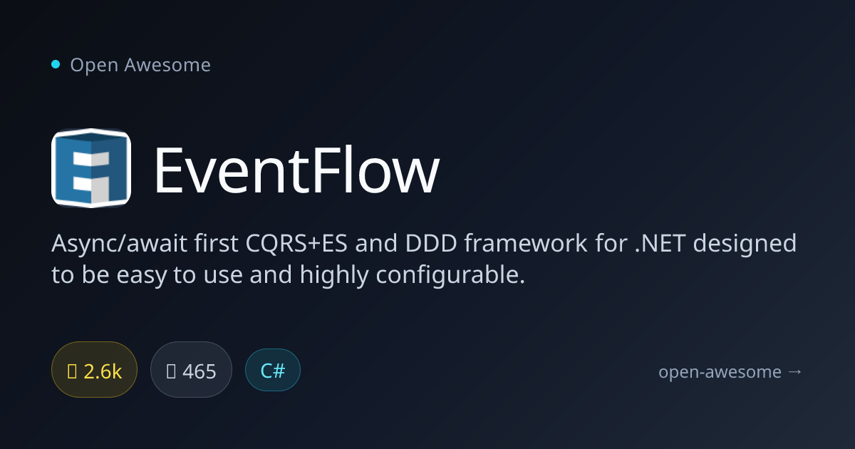 EventFlow — Async CQRS+ES .NET Framework | Open Awesome