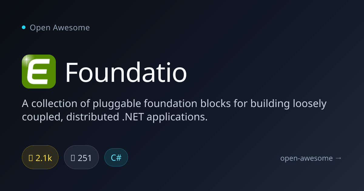 Foundatio — Pluggable .NET Foundation Blocks | Open Awesome