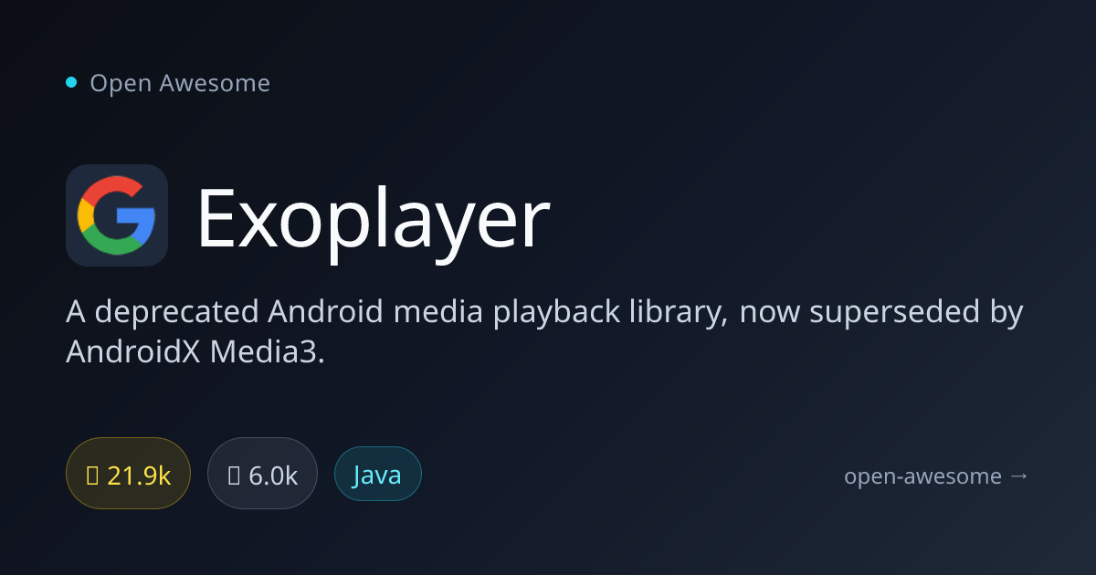 Exoplayer — Deprecated Android Media Library | Open Awesome