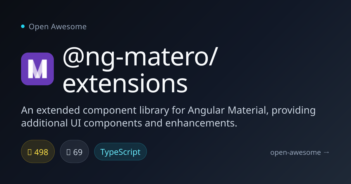 @ng-matero/extensions — Angular Material Component Extensions | Open ...