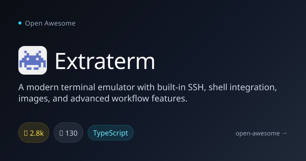 Extraterm — Modern Terminal Emulator with SSH | Open Awesome