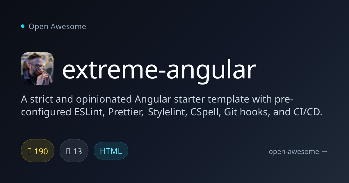 extreme-angular — Strict Angular Starter Template | Open Awesome