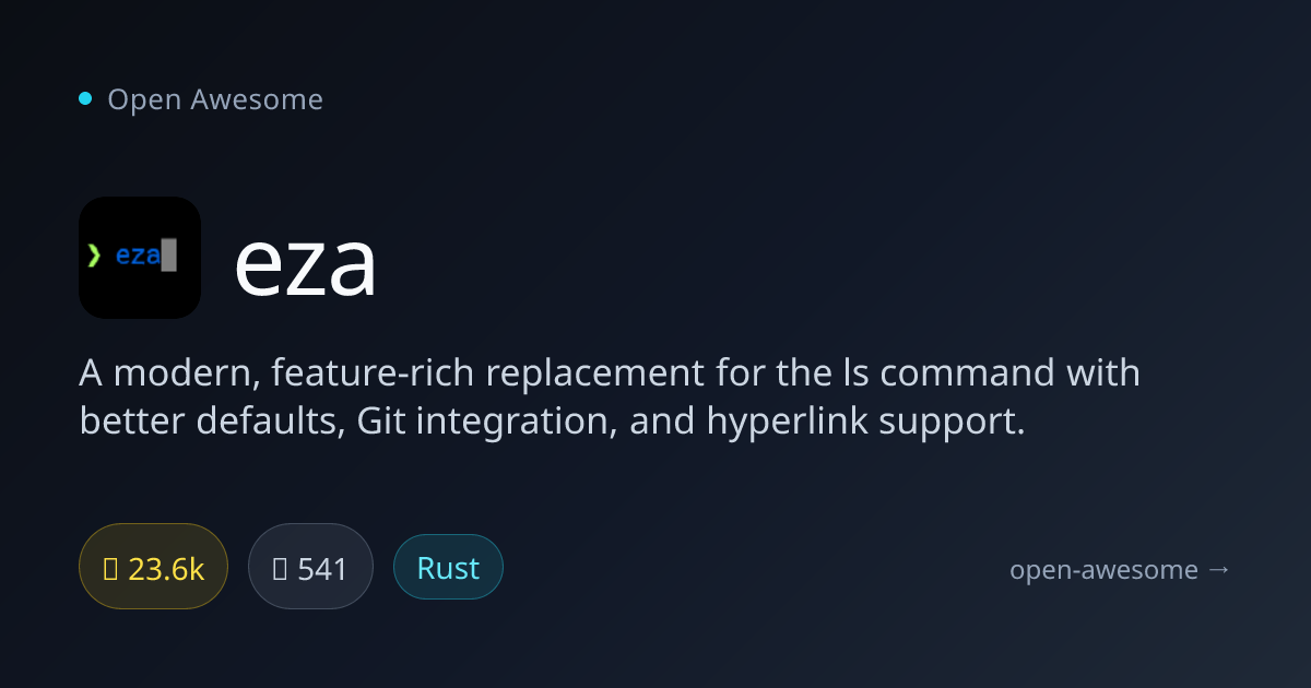 eza — Modern LS Command Replacement | Open Awesome