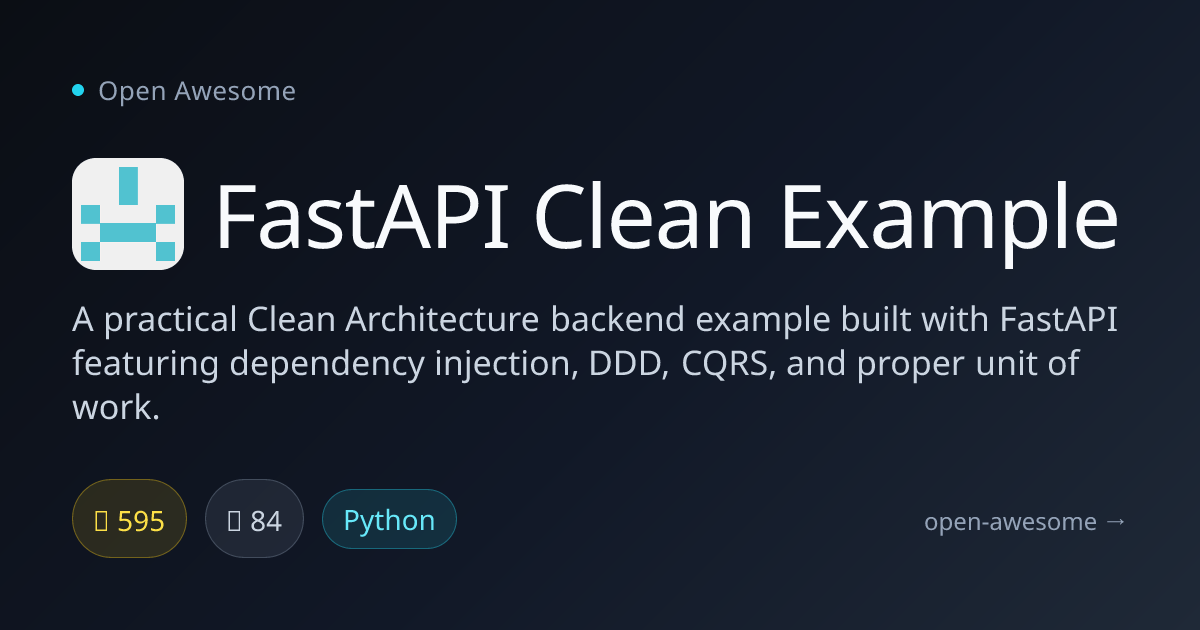 FastAPI Clean Example — Clean Architecture FastAPI Example | Open Awesome