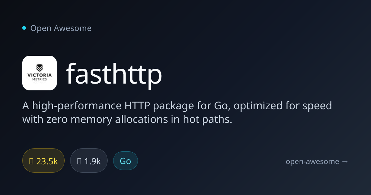 fasthttp — High-Performance Go HTTP Package | Open Awesome