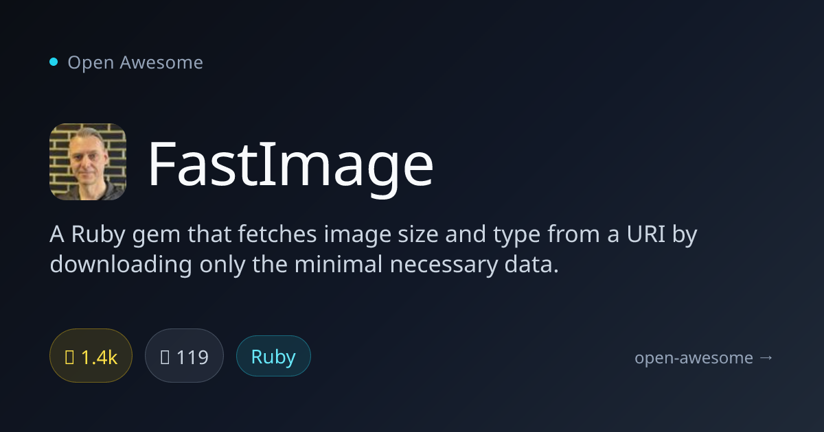 FastImage — Ruby Gem for Image Metadata | Open Awesome