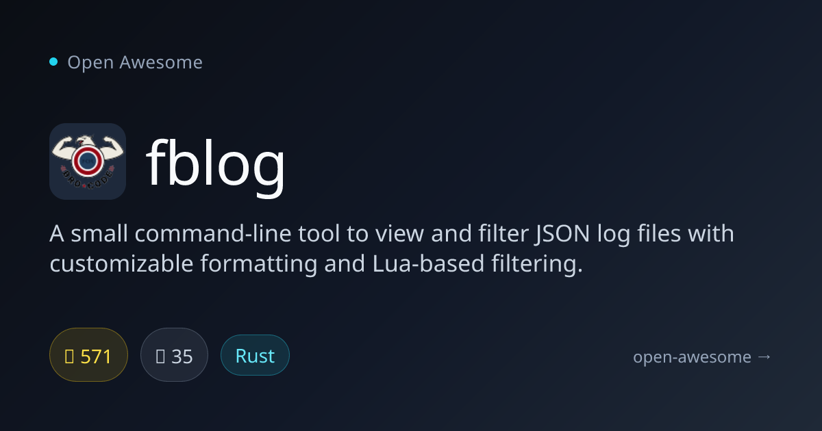 fblog — JSON Log Viewer & Filter | Open Awesome