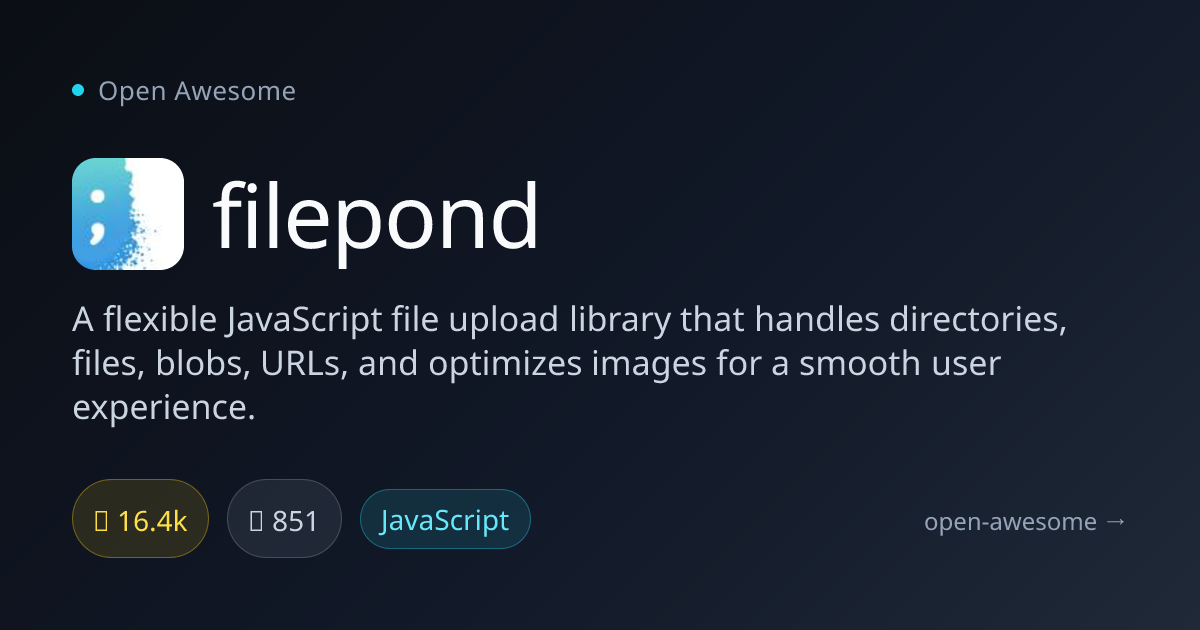 filepond — Flexible File Upload Library | Open Awesome