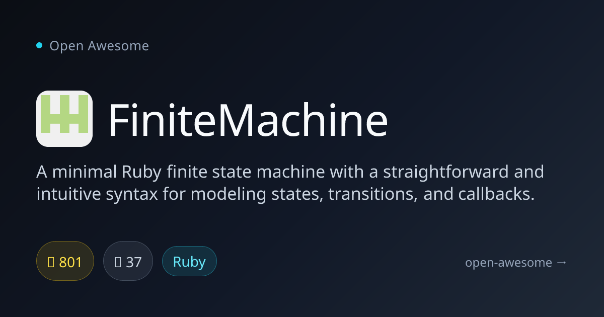 FiniteMachine — Minimal Ruby State Machine | Open Awesome