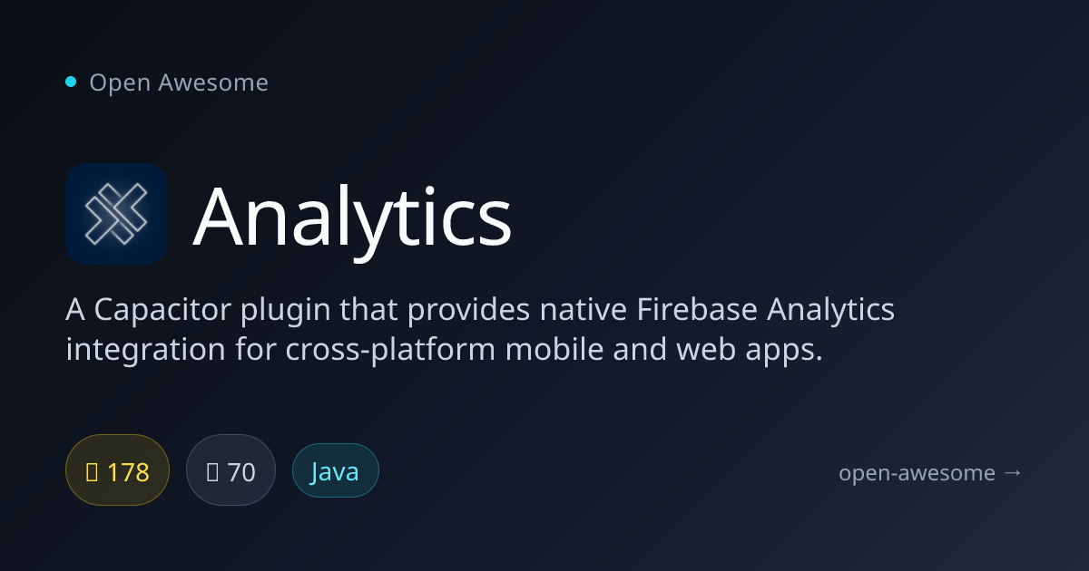 Analytics — Firebase Analytics Capacitor Plugin | Open Awesome