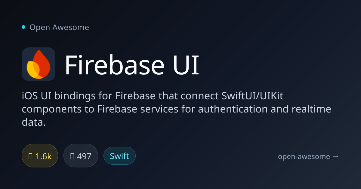 Firebase UI — iOS UI Bindings for Firebase | Open Awesome