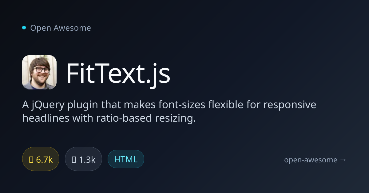 FitText.js — Responsive Headline jQuery Plugin | Open Awesome