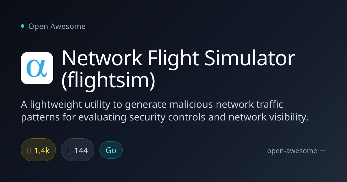 Network Flight Simulator (flightsim) — Malicious Traffic Generator ...