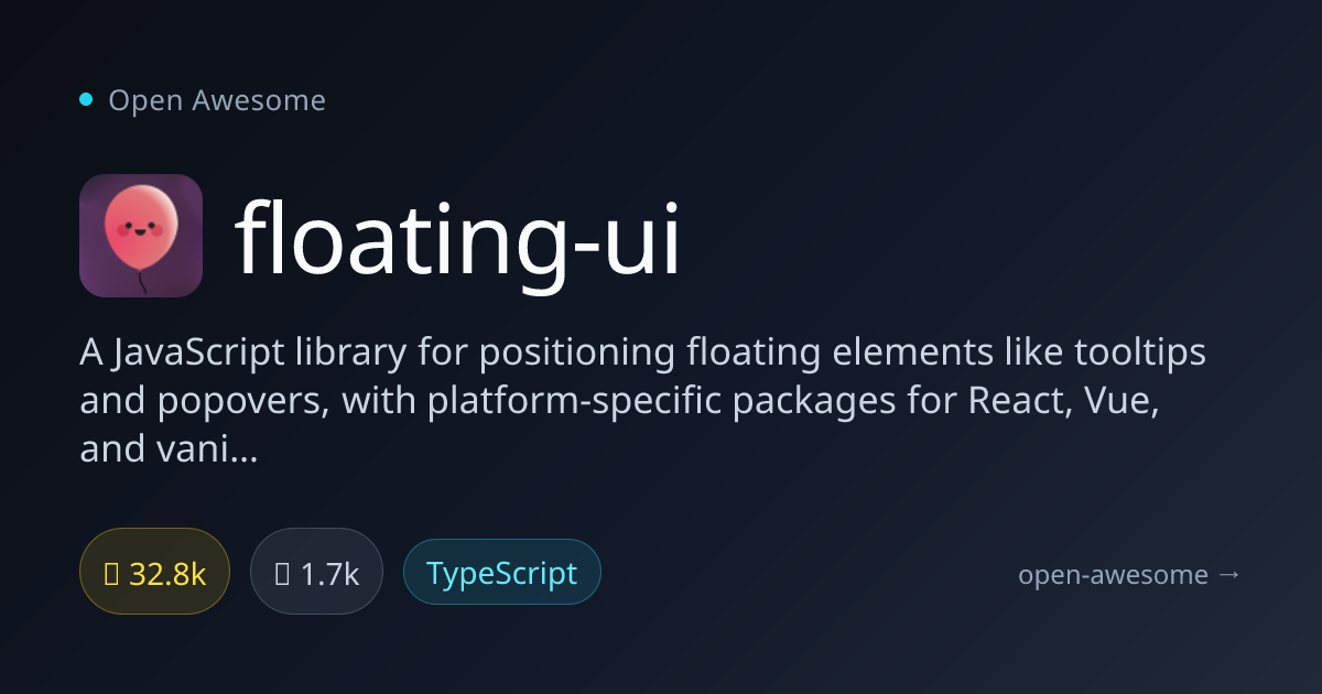 floating-ui — Floating Element Positioning Library | Open Awesome