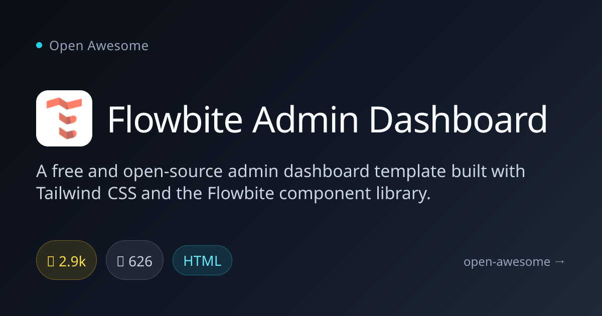 Flowbite Admin Dashboard — Tailwind CSS Admin Template | Open Awesome