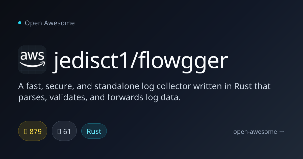 jedisct1/flowgger — Fast Rust Log Collector & Forwarder | Open Awesome