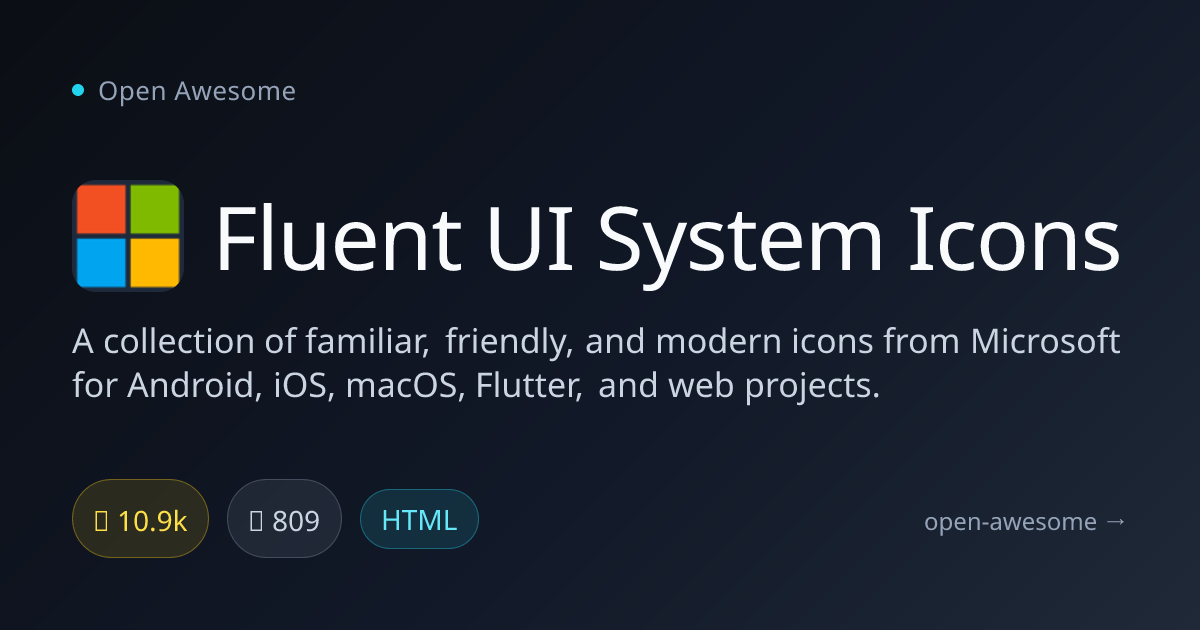 Fluent UI System Icons — Microsoft Icon Collection | Open Awesome