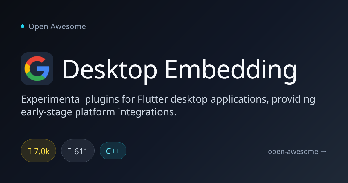 Desktop Embedding — Flutter Desktop Plugins | Open Awesome