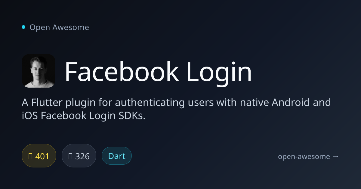 Facebook Login — Flutter Facebook Login Plugin | Open Awesome