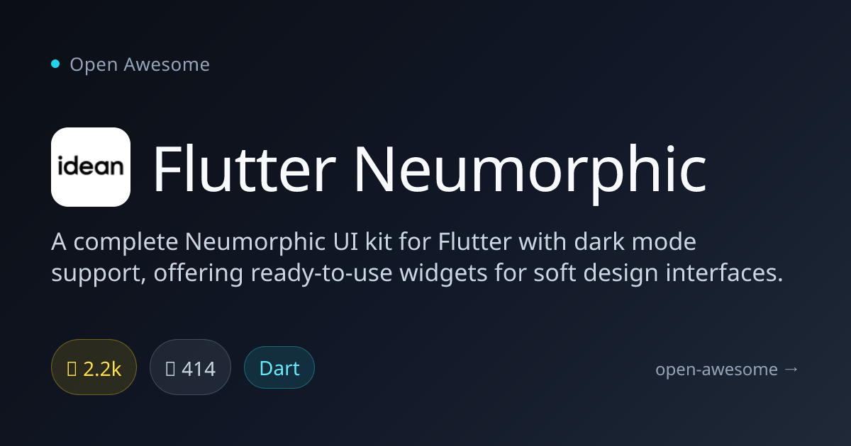 Flutter Neumorphic — Flutter Neumorphic UI Kit | Open Awesome