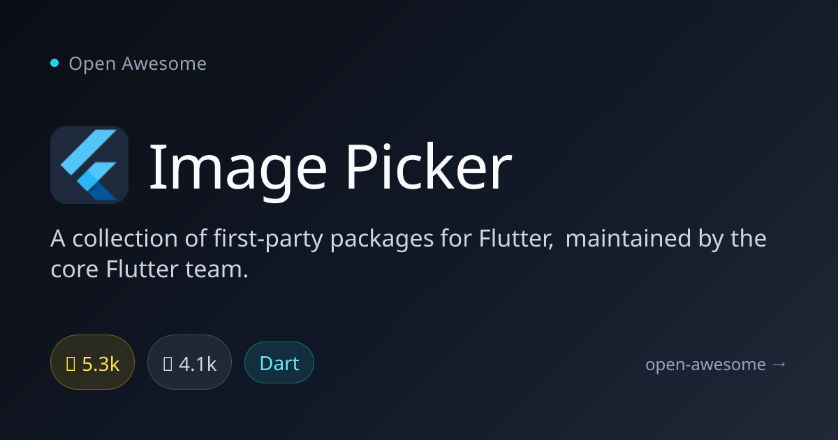 Image Picker — Flutter Core Packages | Open Awesome