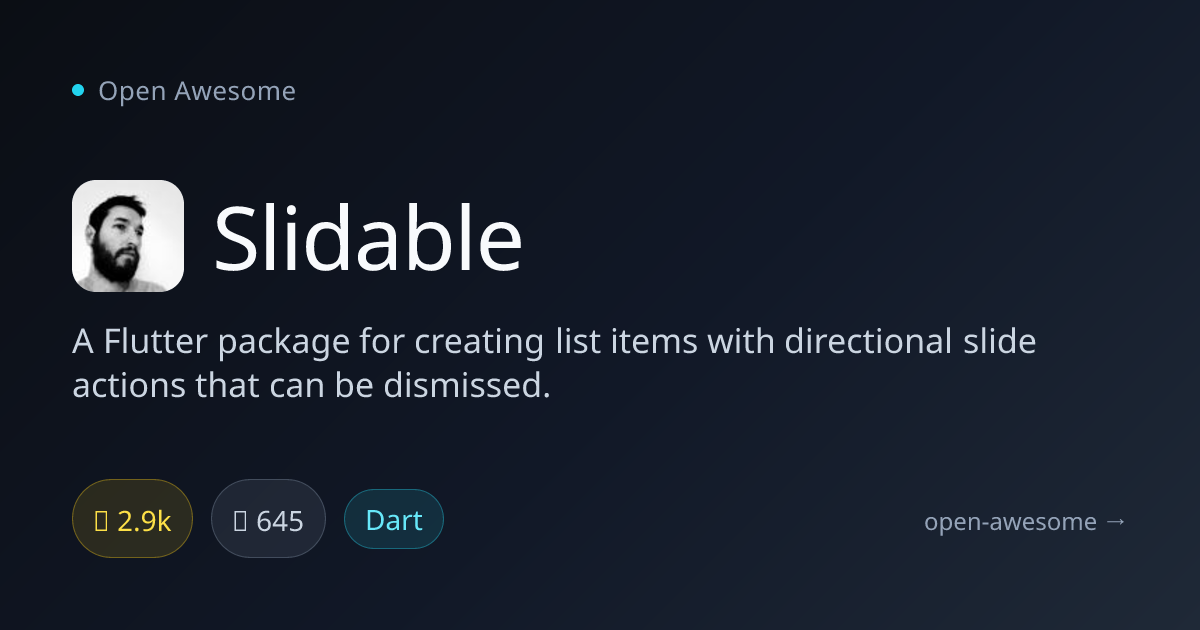 Slidable — Flutter List Slide Actions Package | Open Awesome