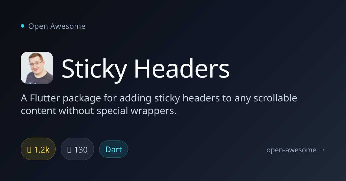 Sticky Headers — Flutter Sticky Headers Package | Open Awesome