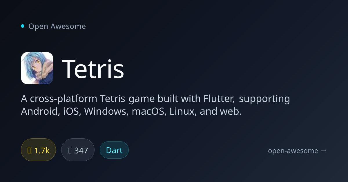 Tetris — Cross-Platform Flutter Game | Open Awesome