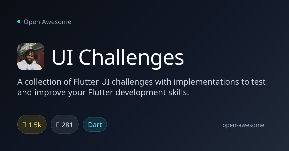 UI Challenges — Flutter UI Development Tests | Open Awesome