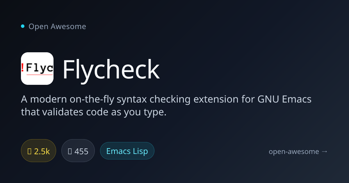 Flycheck — Emacs On-The-Fly Syntax Checker | Open Awesome