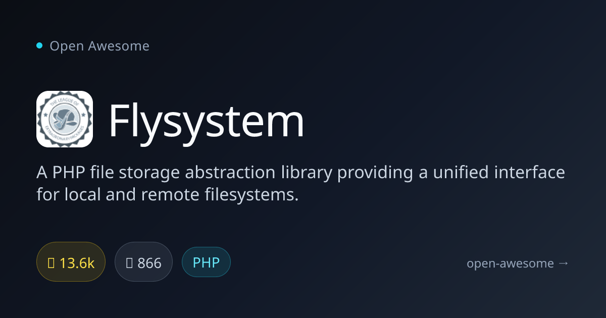 Flysystem — PHP File Storage Abstraction Library | Open Awesome