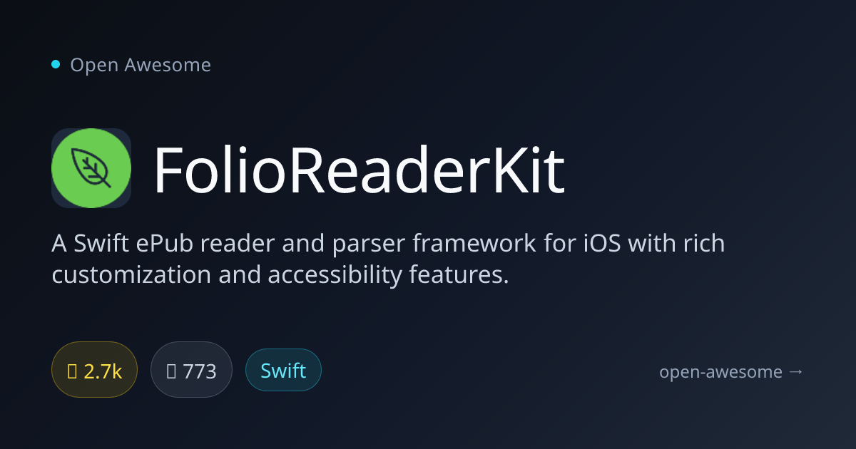 FolioReaderKit — Swift ePub Reader for iOS | Open Awesome