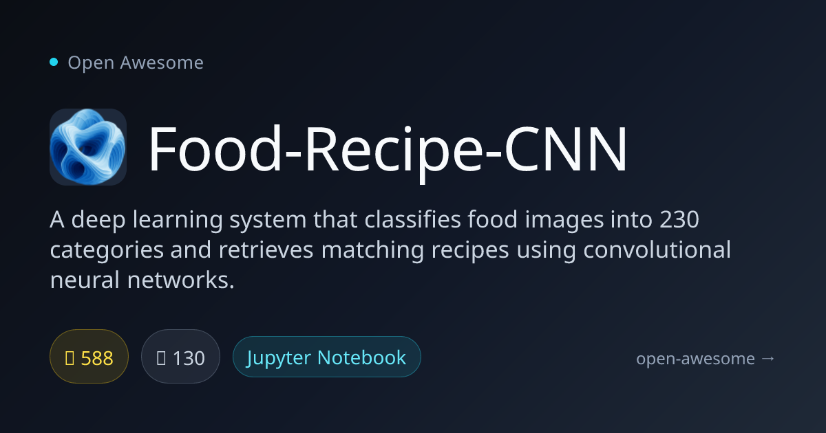 Food-Recipe-CNN — Deep Learning Food Classifier | Open Awesome