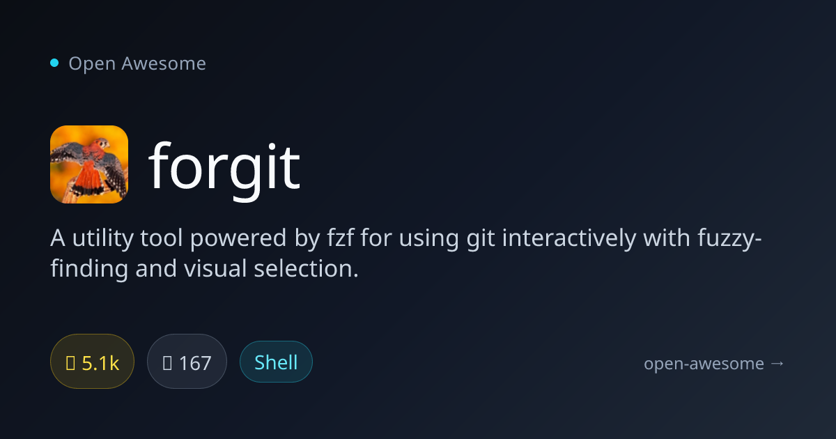 forgit — Fuzzy Git Interactive Tool | Open Awesome