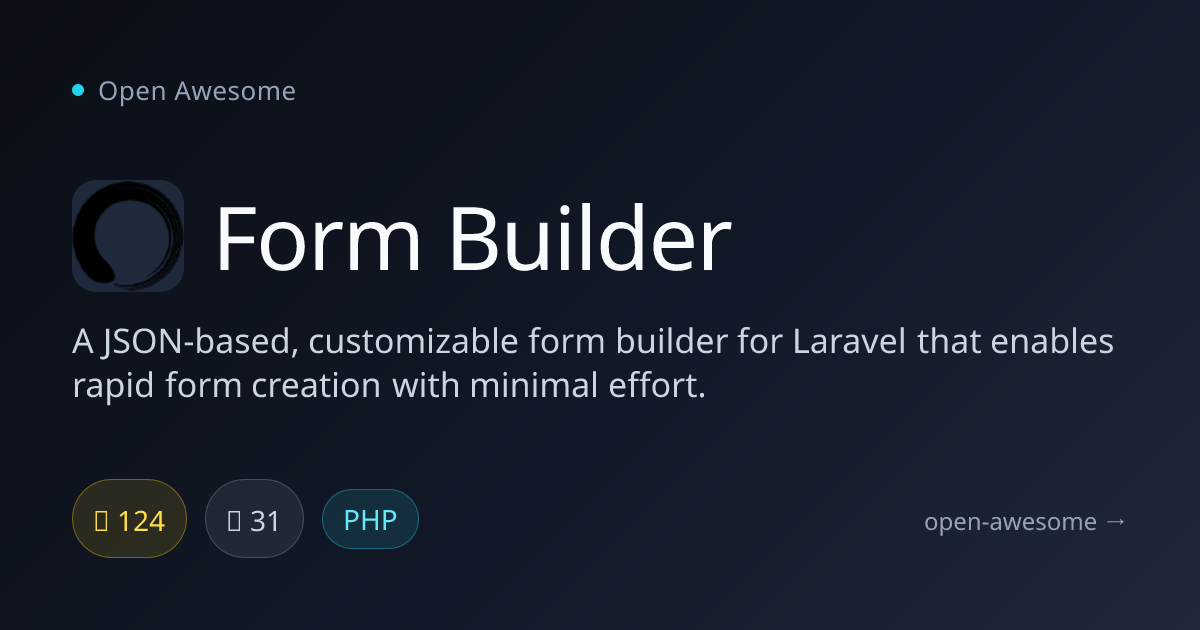 Form Builder — JSON-Based Laravel Form Builder | Open Awesome