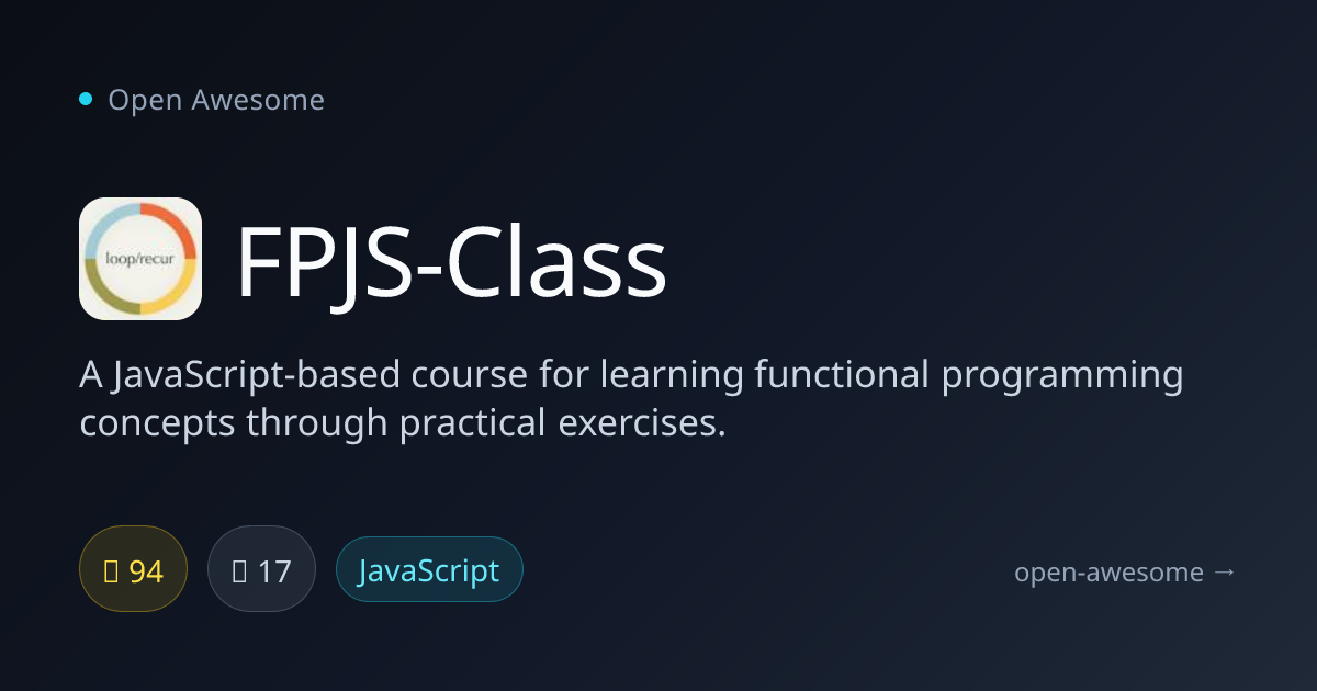 FPJS-Class — Functional Programming JS Course | Open Awesome