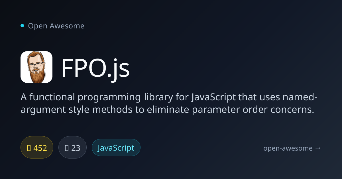 FPO.js — Functional Programming JS Library | Open Awesome