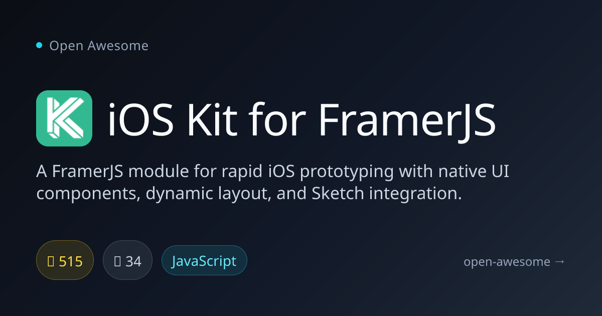 iOS Kit for FramerJS — iOS Prototyping Module | Open Awesome
