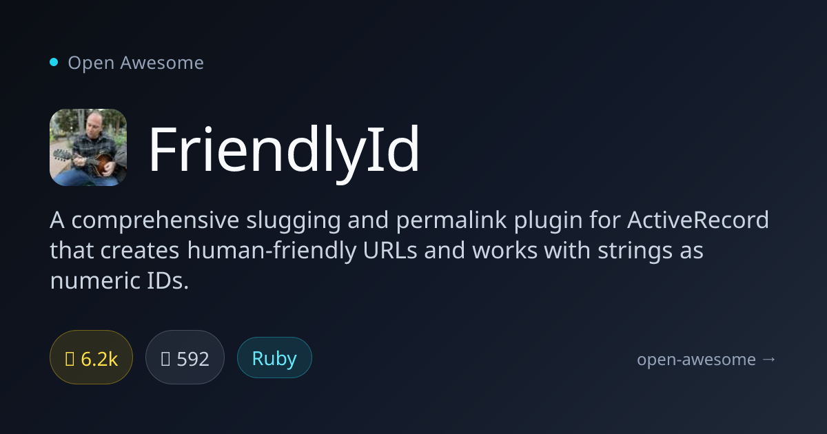 FriendlyId — ActiveRecord Slugging & Permalink Plugin | Open Awesome
