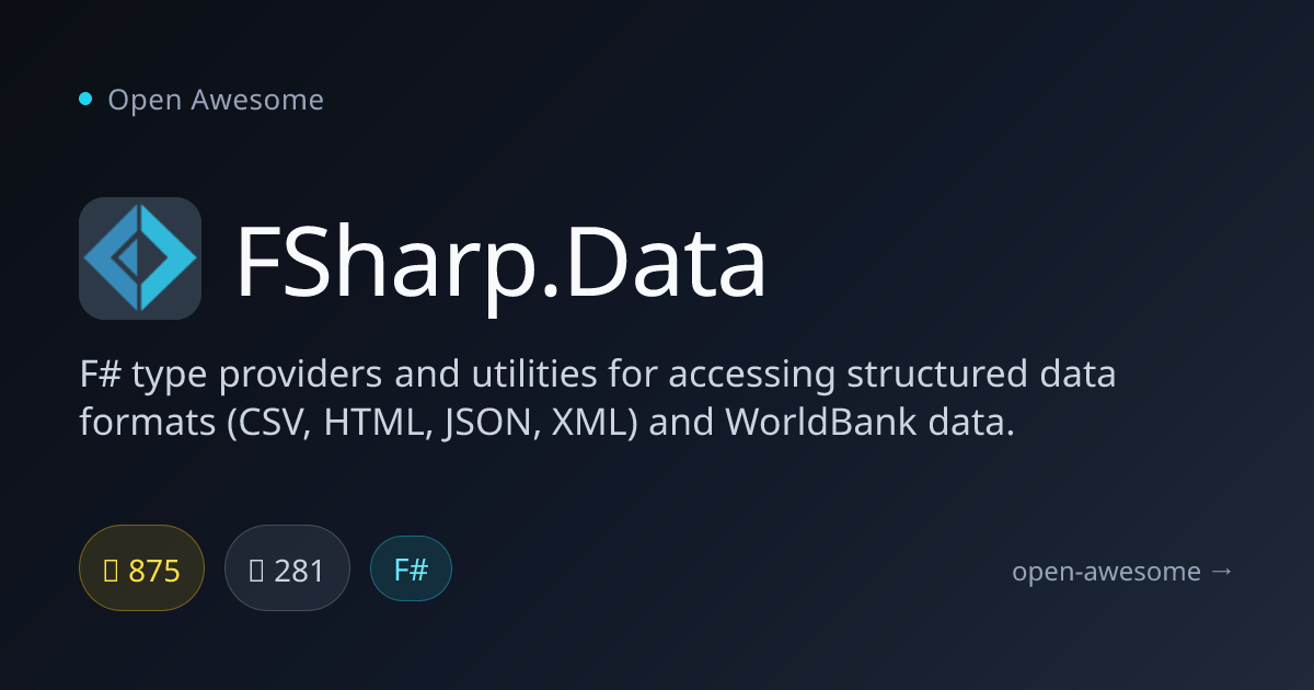 FSharp.Data — F# Data Access Utilities | Open Awesome