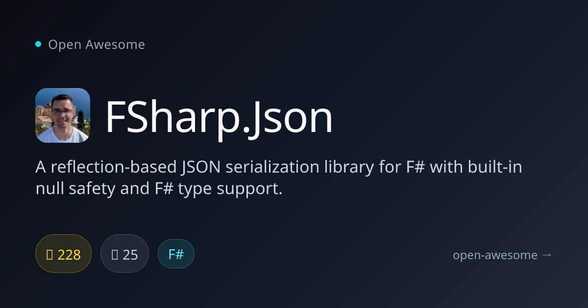 FSharp.Json — F# JSON Serialization Library | Open Awesome