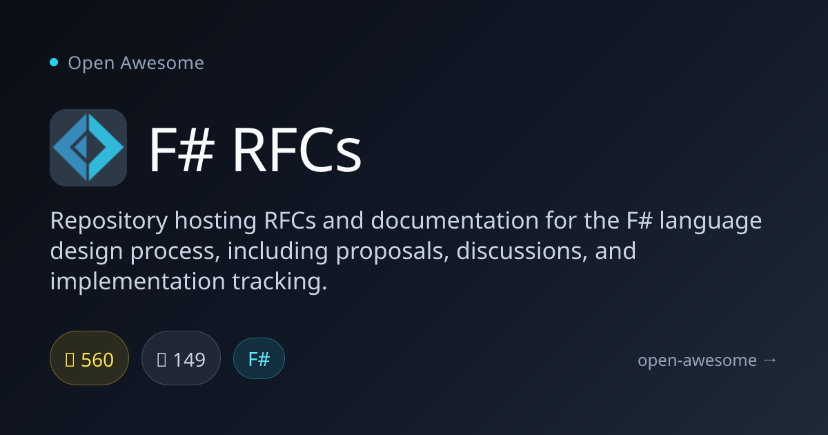 F# RFCs — F# Language Design Repository | Open Awesome