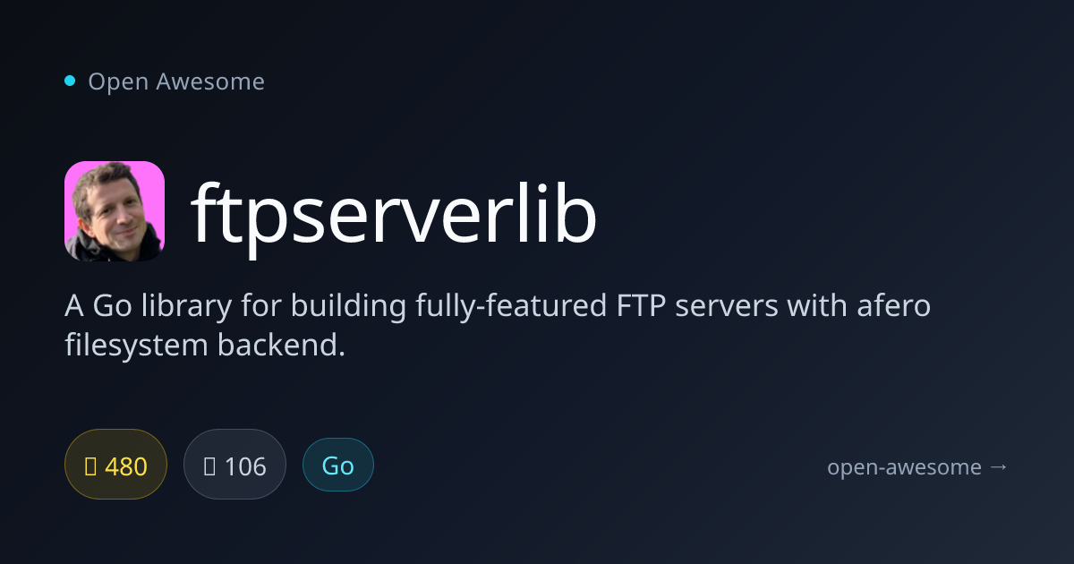 ftpserverlib — Go FTP Server Library | Open Awesome
