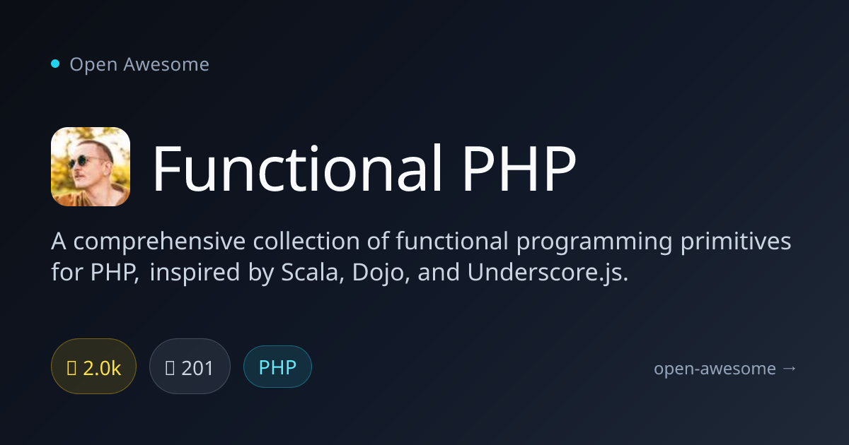 Functional PHP — PHP Functional Programming Library | Open Awesome