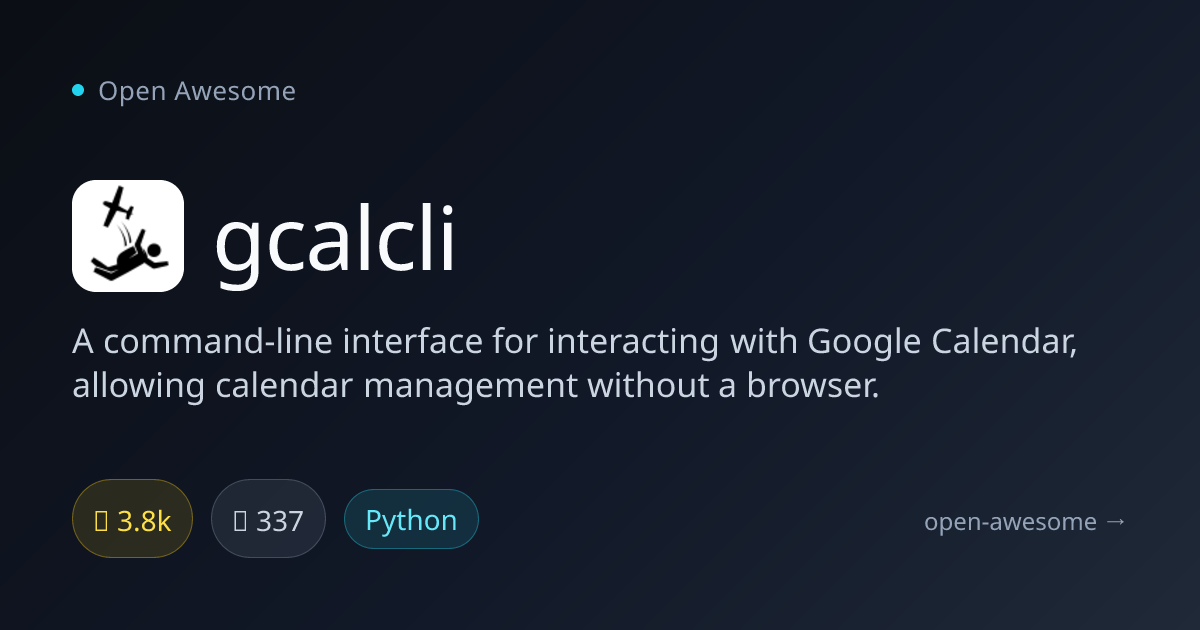 gcalcli — Google Calendar CLI Tool | Open Awesome