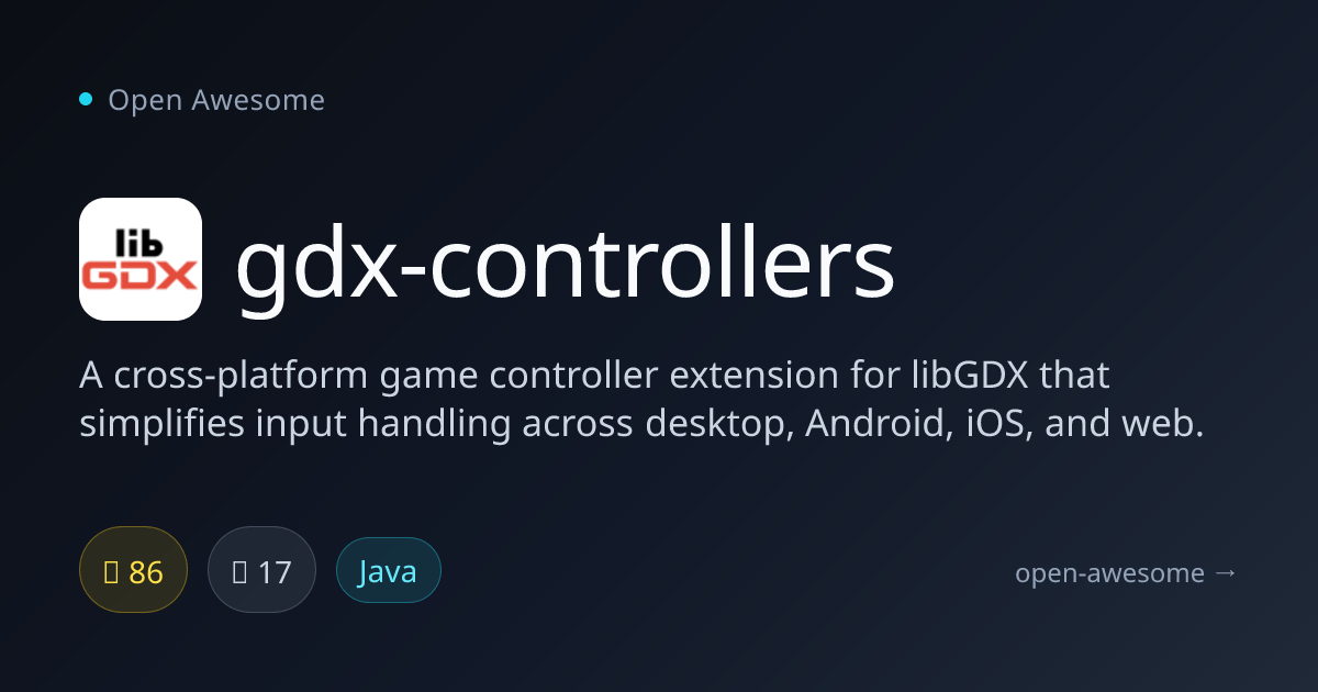 gdx-controllers — Cross-Platform Game Controller Extension | Open Awesome