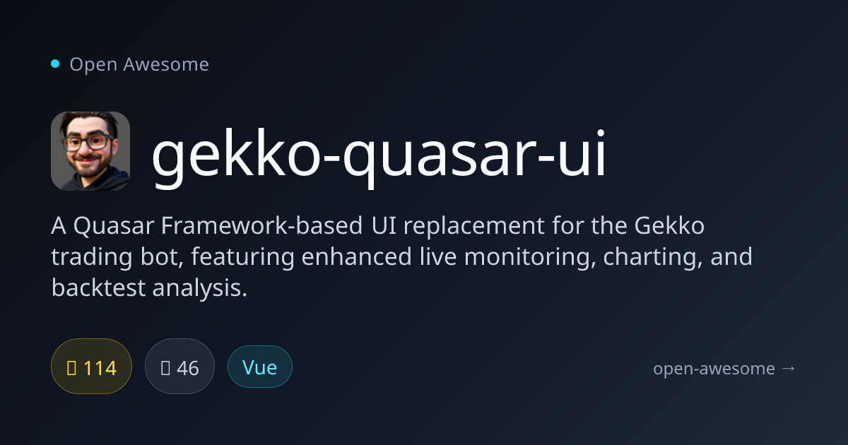 gekko-quasar-ui — Quasar UI for Gekko Trading Bot | Open Awesome